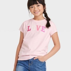 Short Sleeve 'Love' Graphic T-Shirt - Light Pink XL NWT